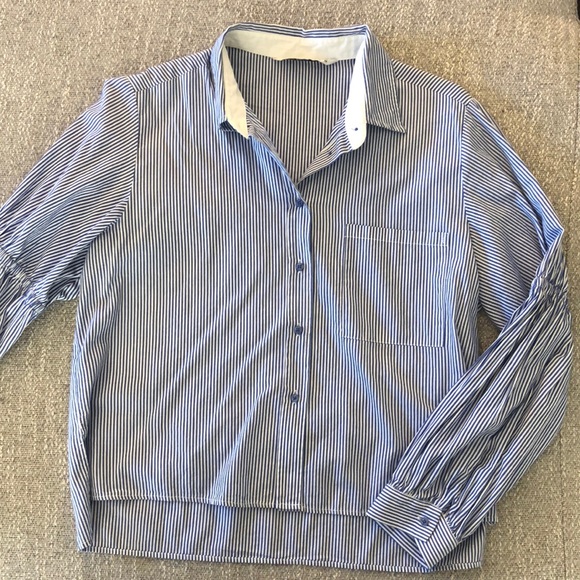 Zara Tops - Zara Blue and White Striped Top - Size M